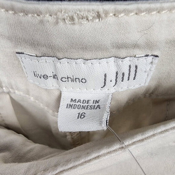 J. Jill Live-in Chino Cream Cotton Blend Straight Leg Pants Size 16 - Picture 8 of 10